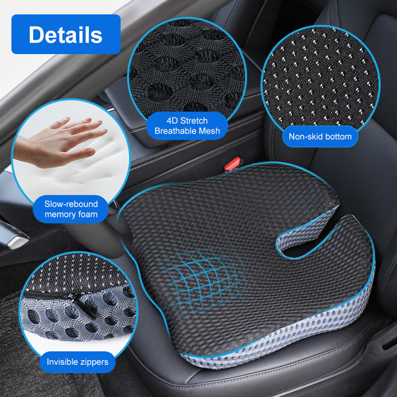 Car Seat Cushion – Ergonomic Memory Foam Coccyx Support