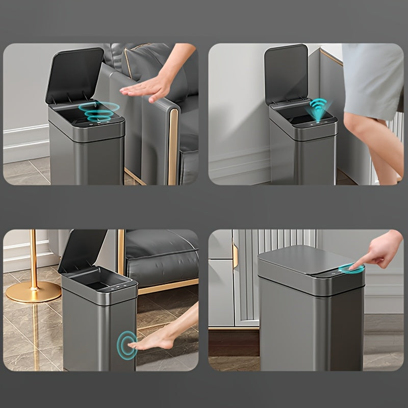 Smart sensor touchless slim waste bin set