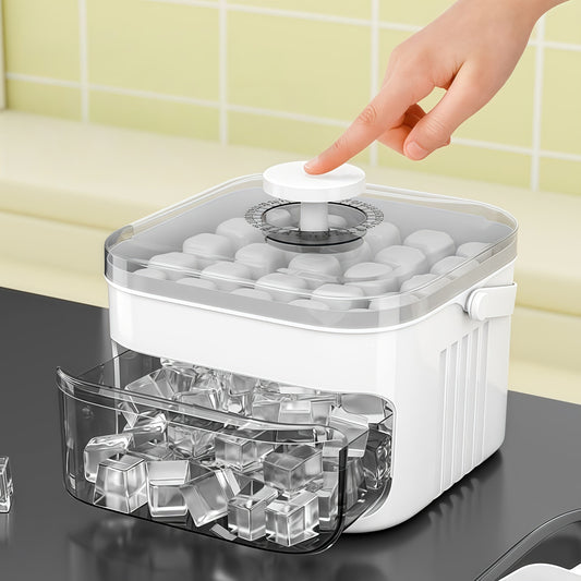50-slot double ice cube tray with push-release button