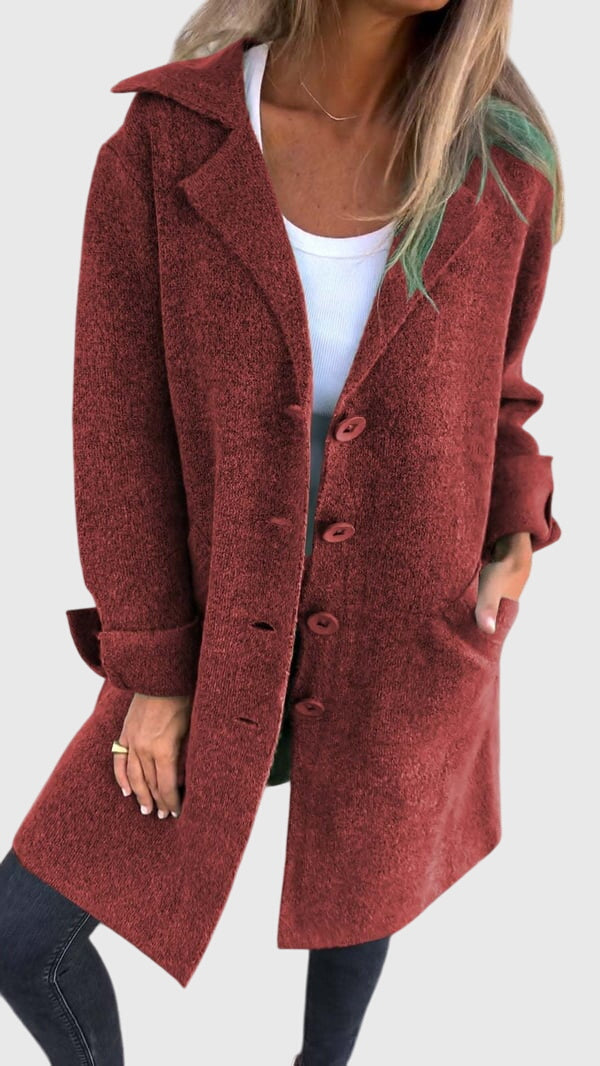 Women's Button Blazer – Tailored Elegant Wool-Blend Blazer
