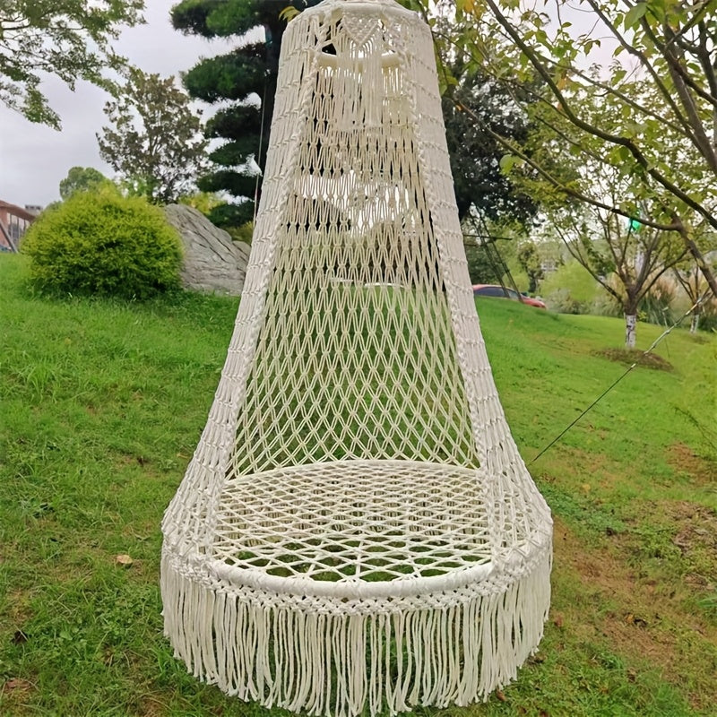 Handwoven Hanging Chair – Boho Cotton Rope Swing Seat