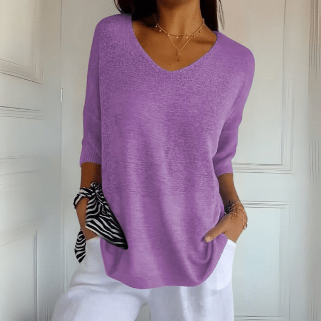 Women's casual V-neck knit