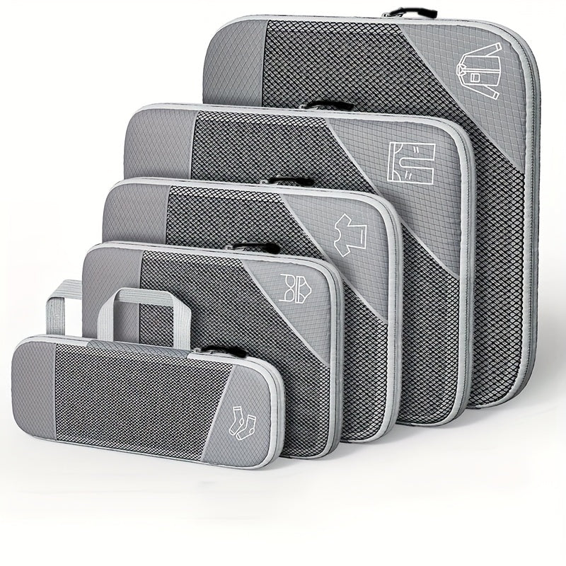 Travel Organiser Set – 5-Piece Mesh Packing Bags