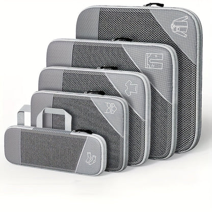 Travel Organiser Set – 5-Piece Mesh Packing Bags