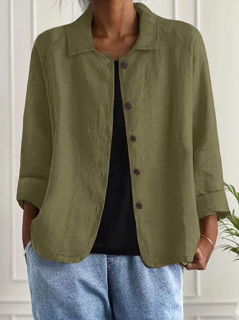 Women's Lightweight Jacket – Casual Button-Front Jacket