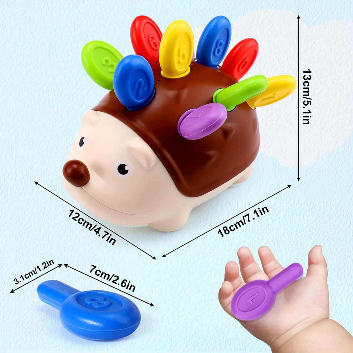 Hedgehog peg learning toy for toddlers