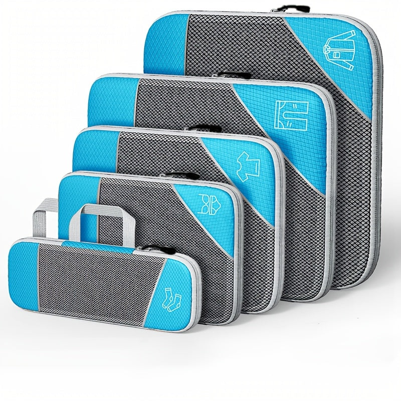 Travel Organiser Set – 5-Piece Mesh Packing Bags