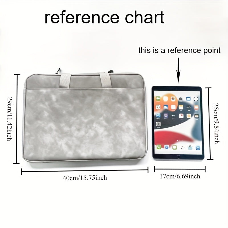 Laptop Bag – Marble-Texture Faux-Leather Sleeve