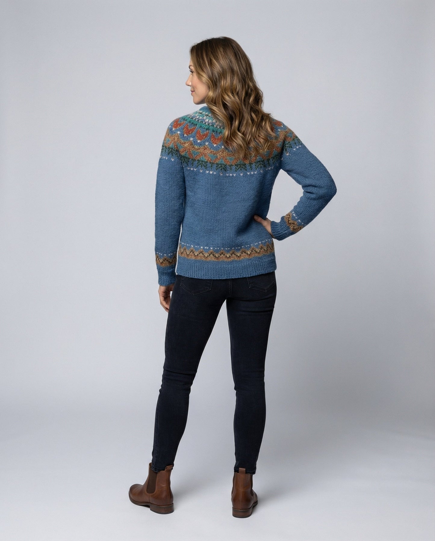 Women's Icelandic knit patterned jumper