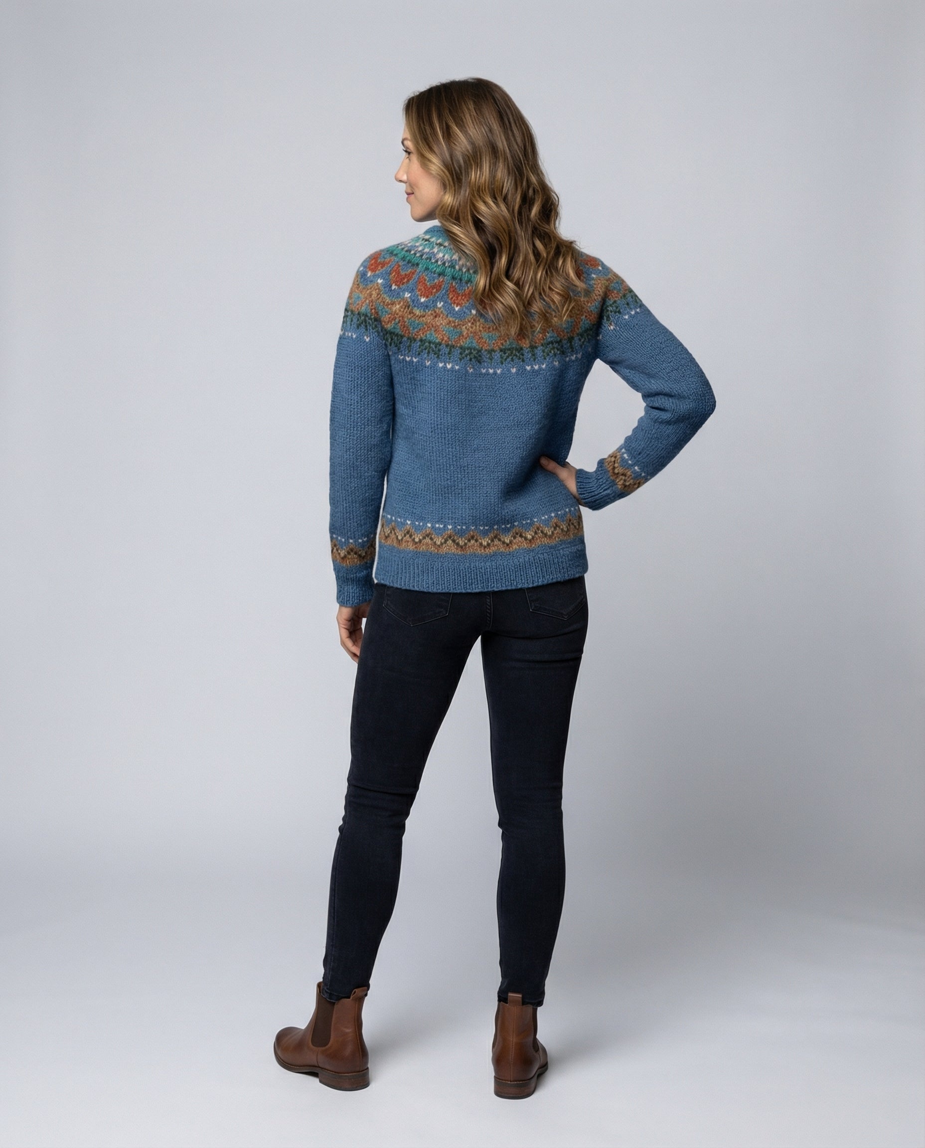 Women's Icelandic knit patterned jumper