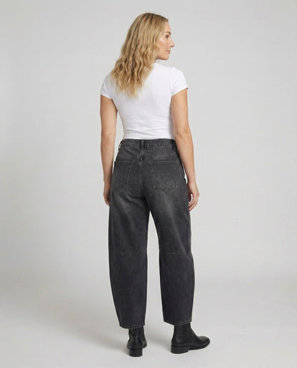 Women's mid-rise barrel jeans - back