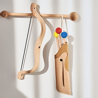 Junior wooden bow and arrow archery set with soft tips