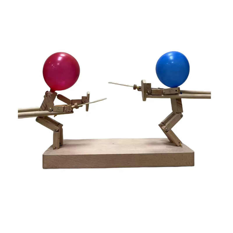 Wooden 2-player balloon duel party game