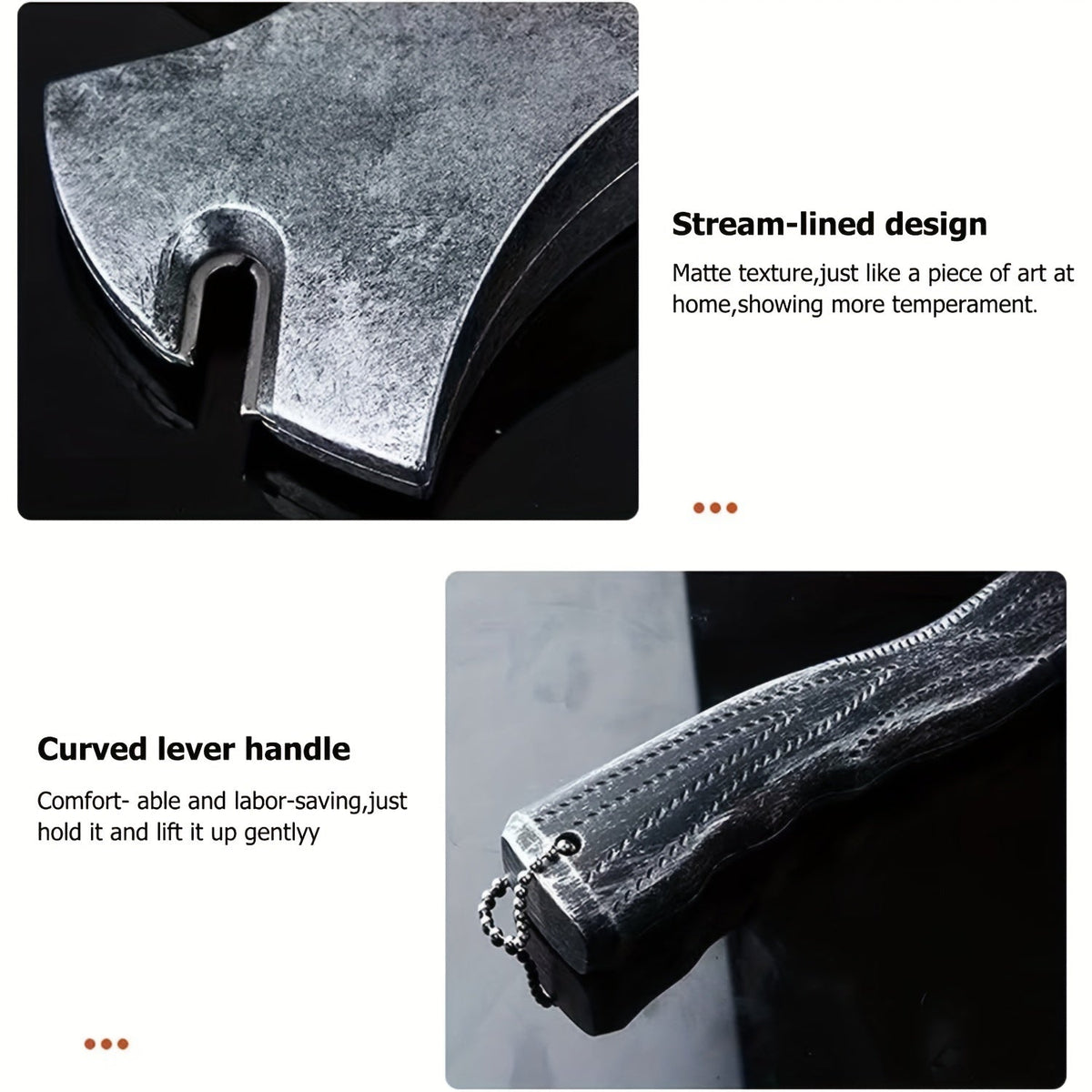 Novelty axe-shaped bottle opener with textured grip