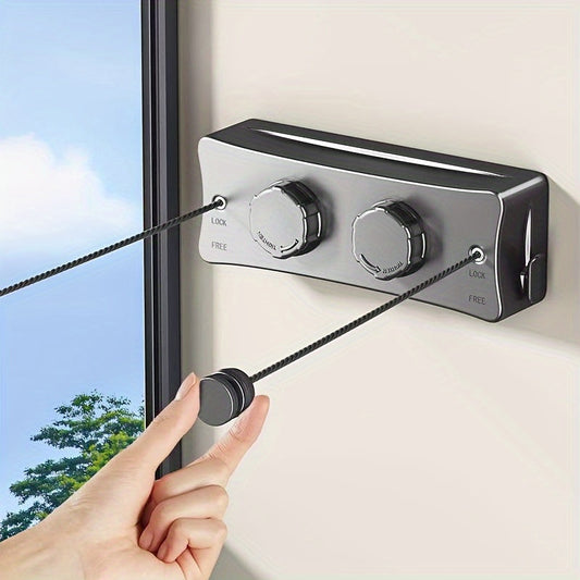 Foldable double stainless steel clothesline