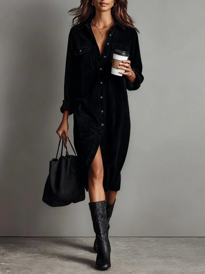 Women's flared hem dress - black