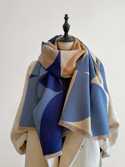 Women's soft reversible winter scarf