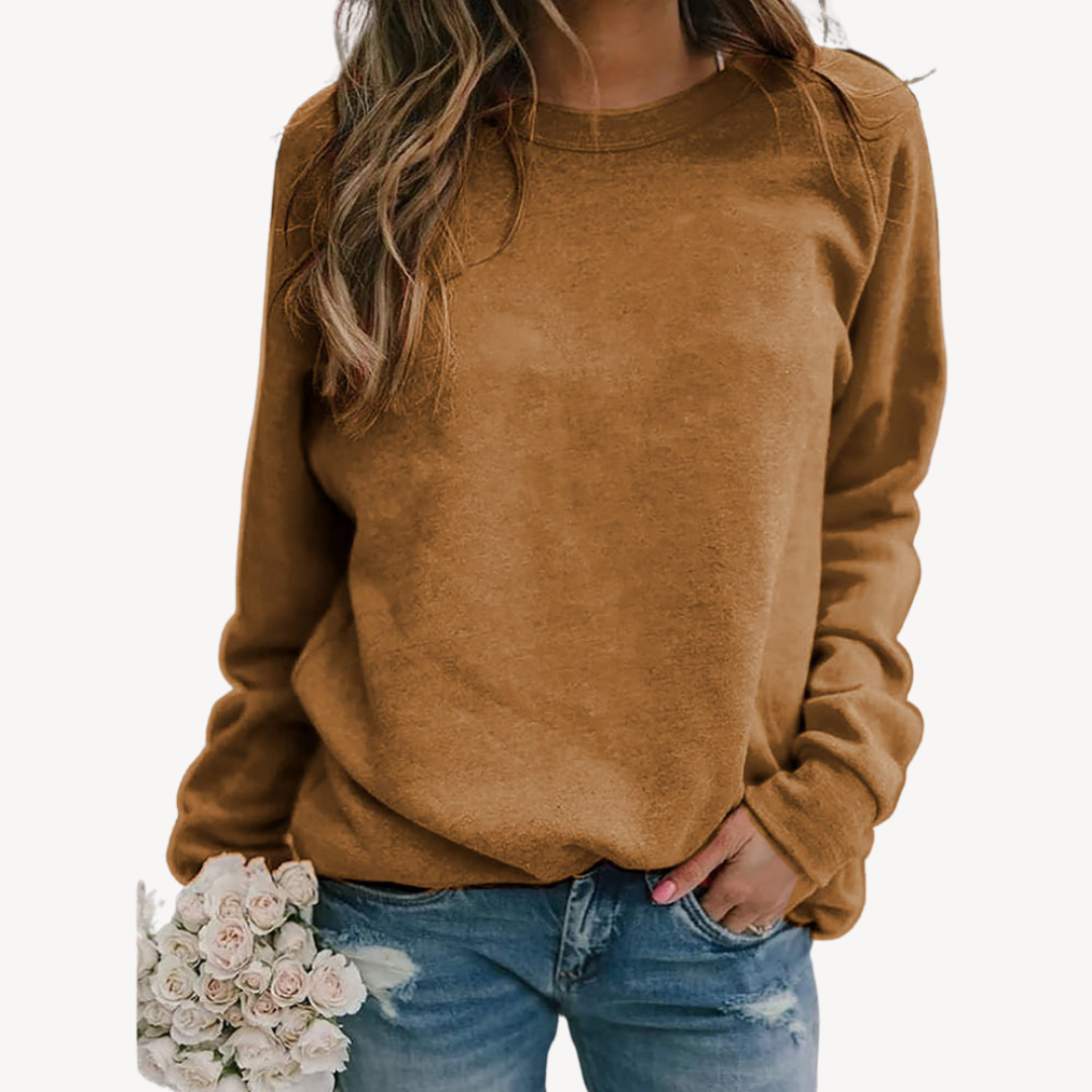 Women's relaxed-fit crew neck cotton sweatshirt