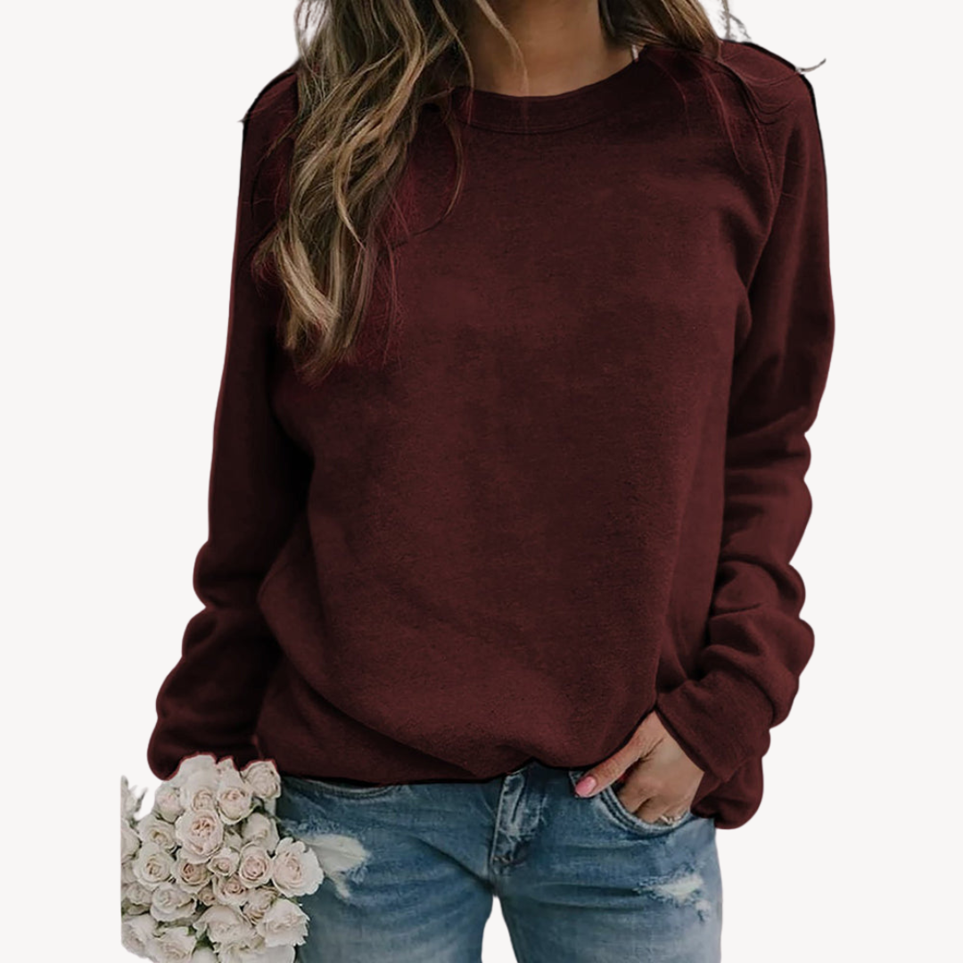 Women's relaxed-fit crew neck cotton sweatshirt