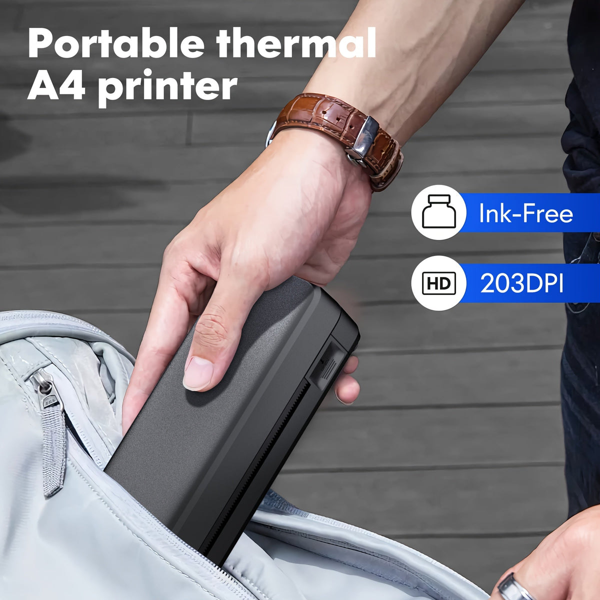 Portable Thermal Printer – Wireless Inkless A4 Printer