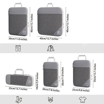 Travel Organiser Set – 5-Piece Mesh Packing Bags