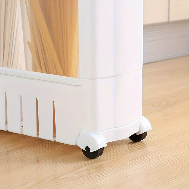 Slim 3-tier rolling storage trolley cart