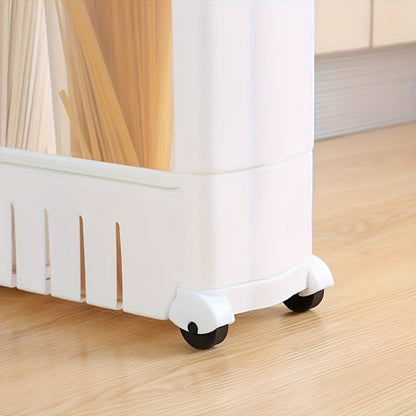 Slim 3-tier rolling storage trolley cart