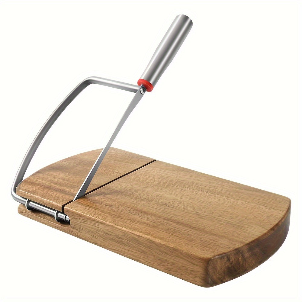 Acacia wood cheese knife set with stainless steel blades