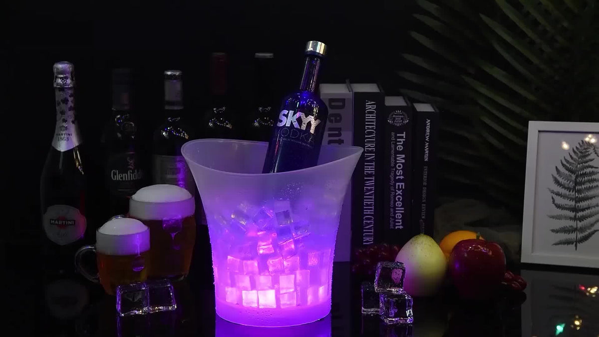 5L LED Ice Bucket – Light-Up Champagne & Beer Cooler with Lid