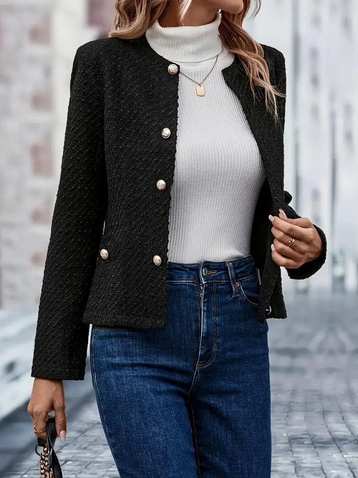 Women's single-breasted blazer jacket - front