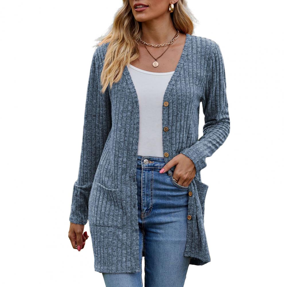 Women's blue soft knit everyday cardigan