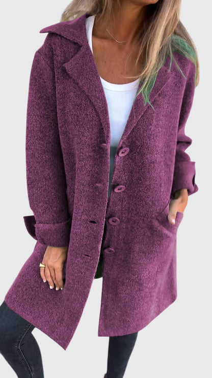 Women's Button Blazer – Tailored Elegant Wool-Blend Blazer