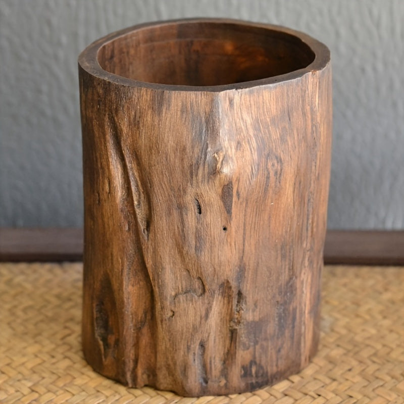 Wooden Pen Holder – Handmade Solid Wood Desk Tidy