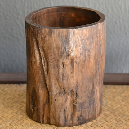 Wooden Pen Holder – Handmade Solid Wood Desk Tidy
