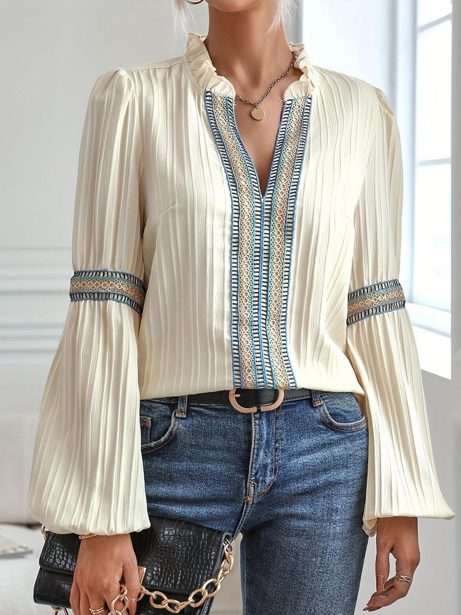Women's vintage-style white blouse - front