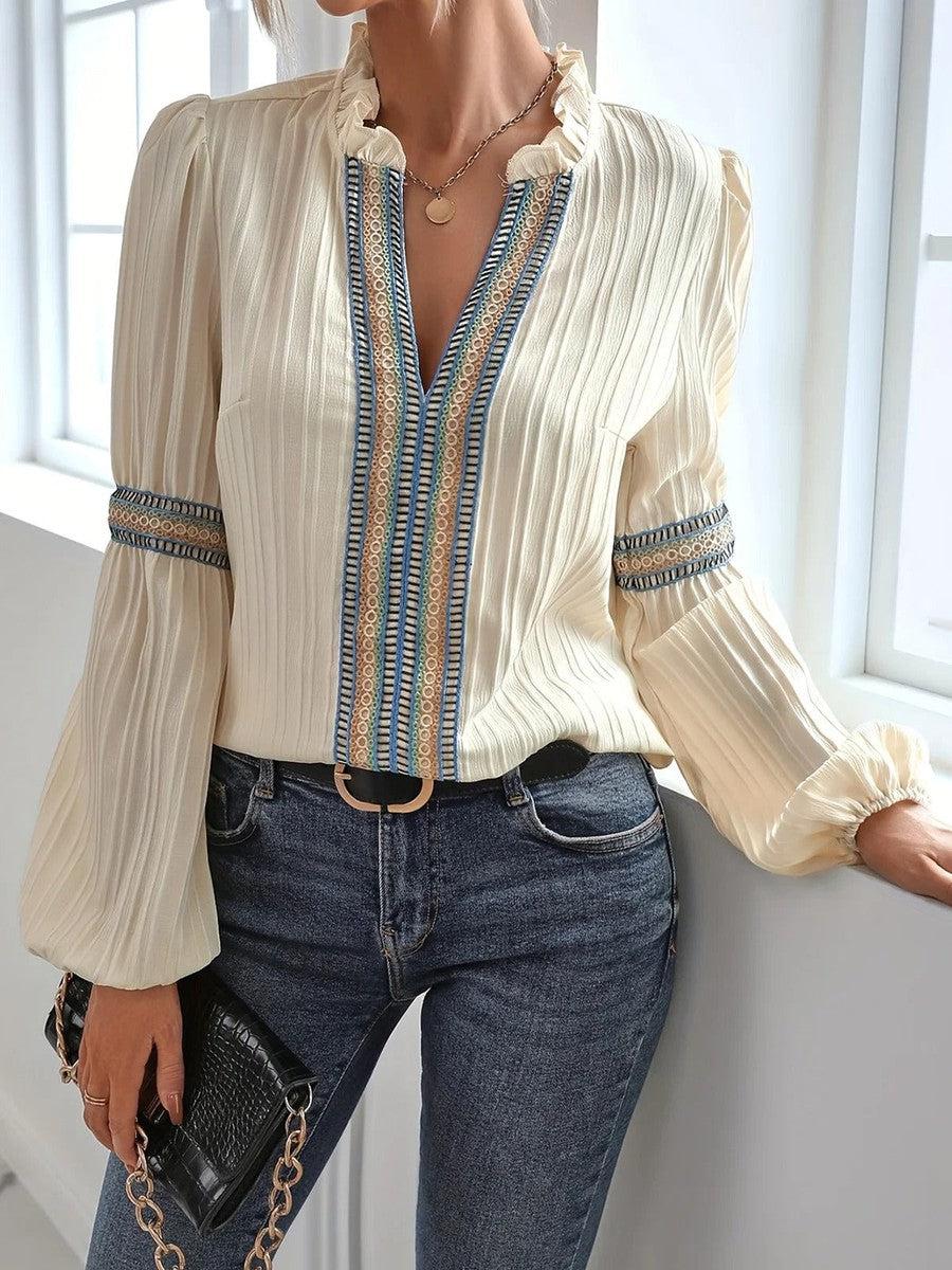 Women's feminine white top