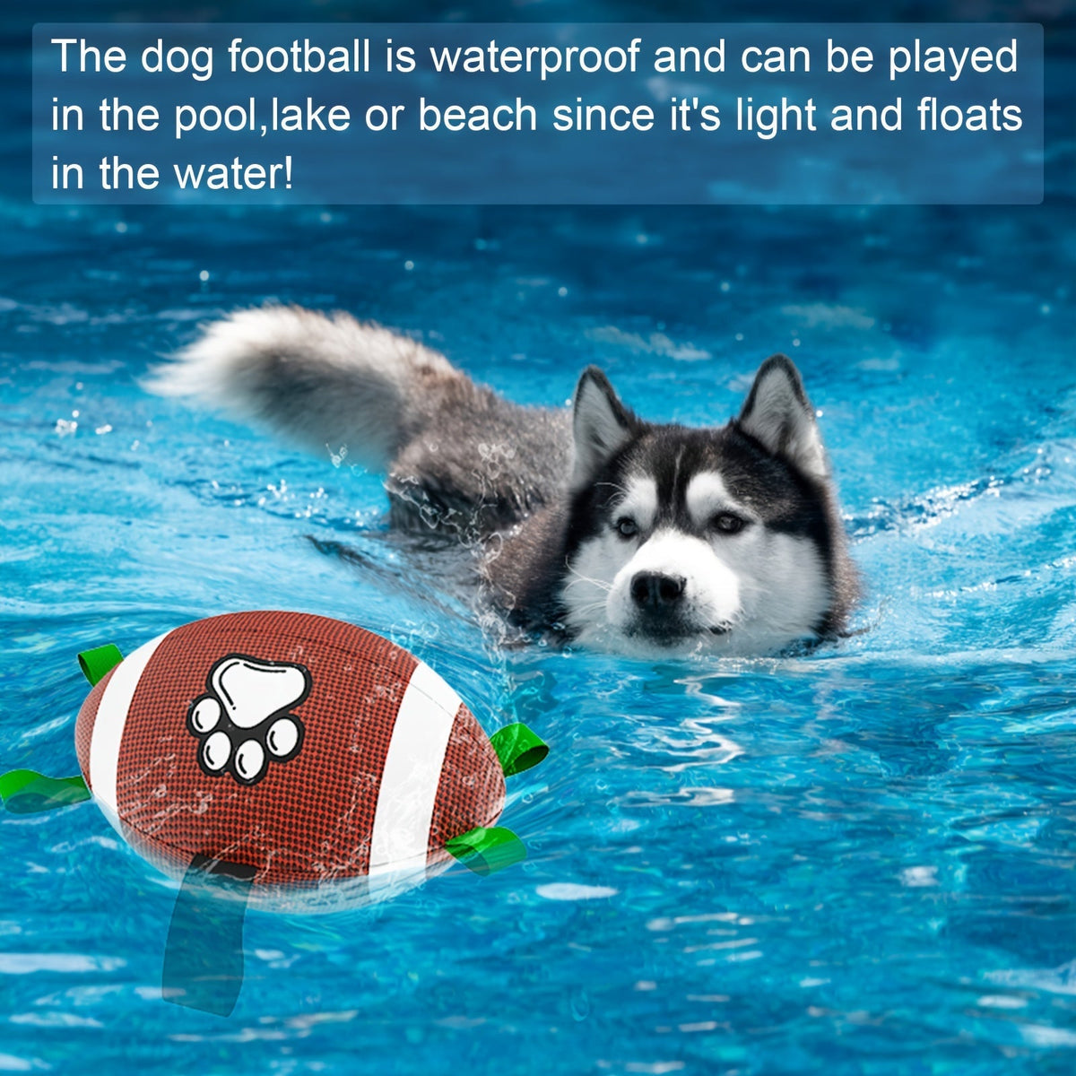 Dog Football – Durable Rubber Fetch Ball with Pump