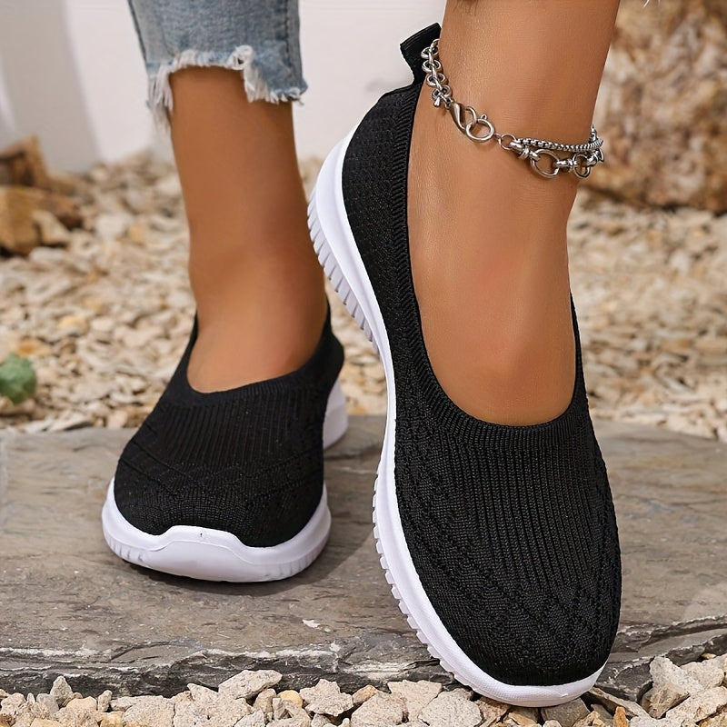 Women's breathable knit flats