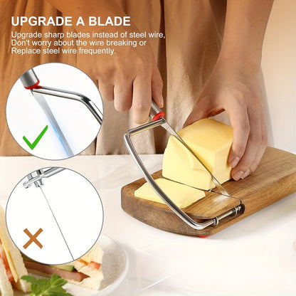 Acacia wood cheese knife set with stainless steel blades