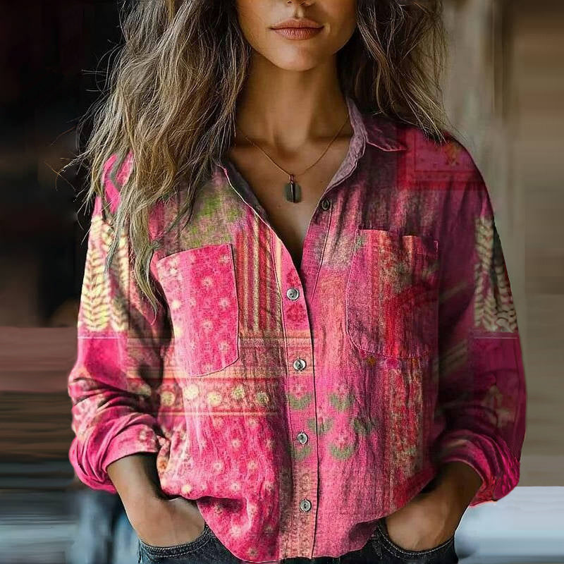 Women's floral bohemian blouse