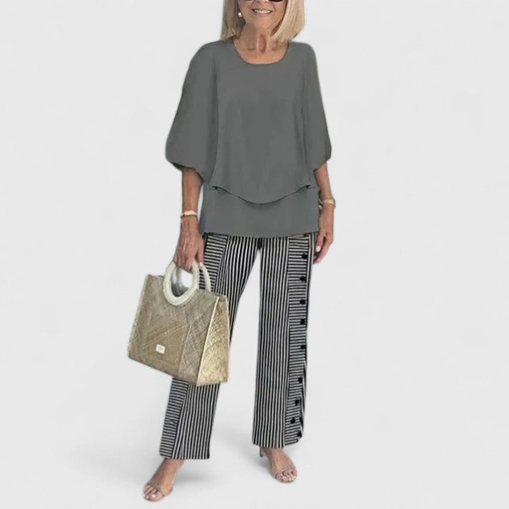 Women's two-piece co-ord set with matching top and trousers
