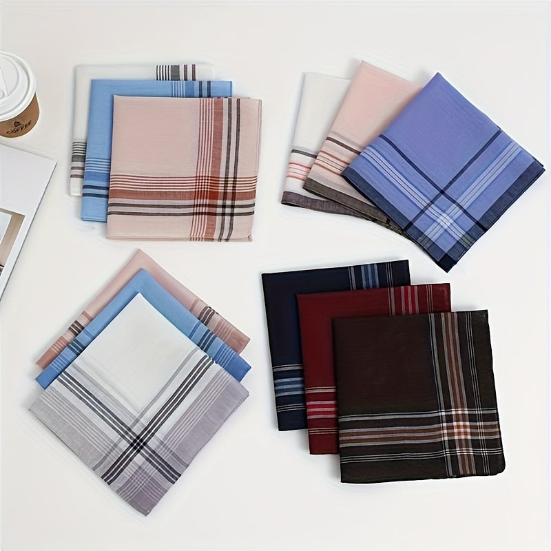 Set of checked 100% cotton handkerchiefs