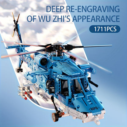 1711-piece helicopter building block model kit