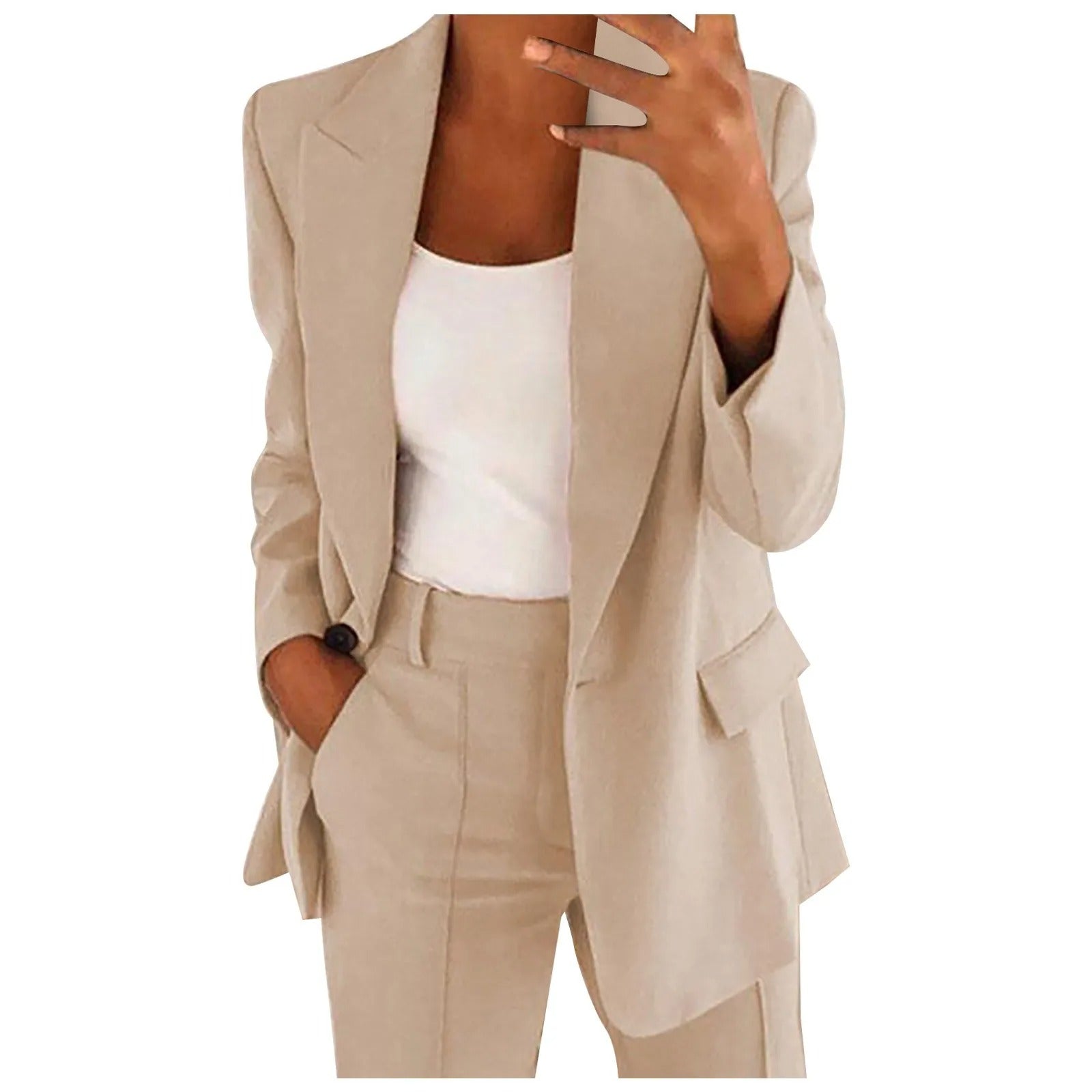 Women's blazer and trouser suit set - front