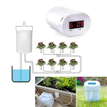 Automatic Plant Watering System – Timer Pump for 2–8 Pots