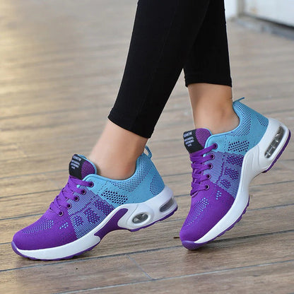 Orthopaedic Knit Sneakers for Women – Breathable Flyknit Trainers with Arch Support