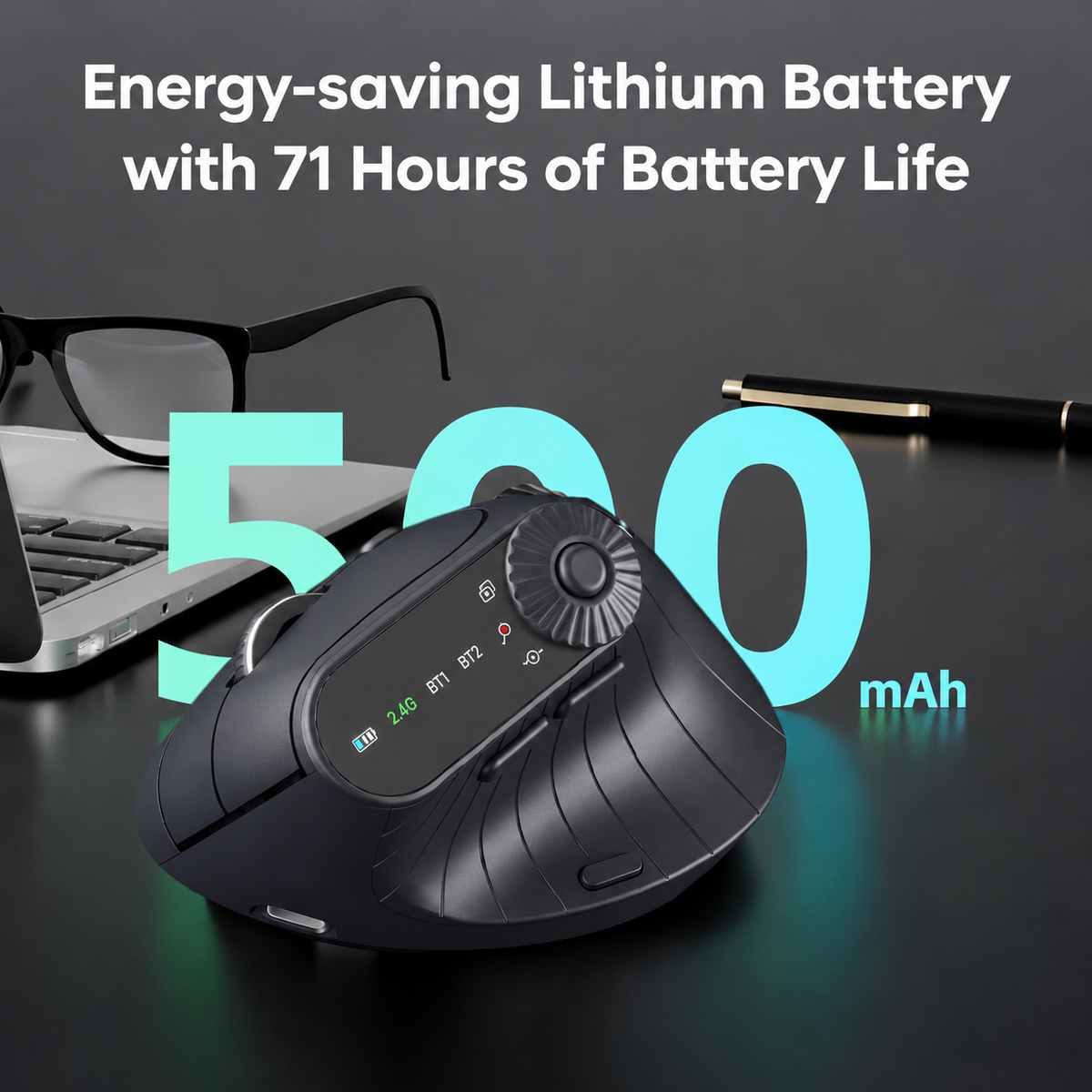 Vertical Wireless Mouse – Ergonomic Bluetooth Mouse