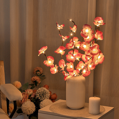 LED Flower Garland – Battery Fairy Lights with Lifelike Blooms