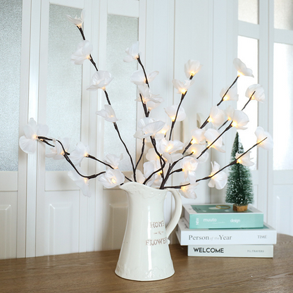 LED Flower Garland – Battery Fairy Lights with Lifelike Blooms