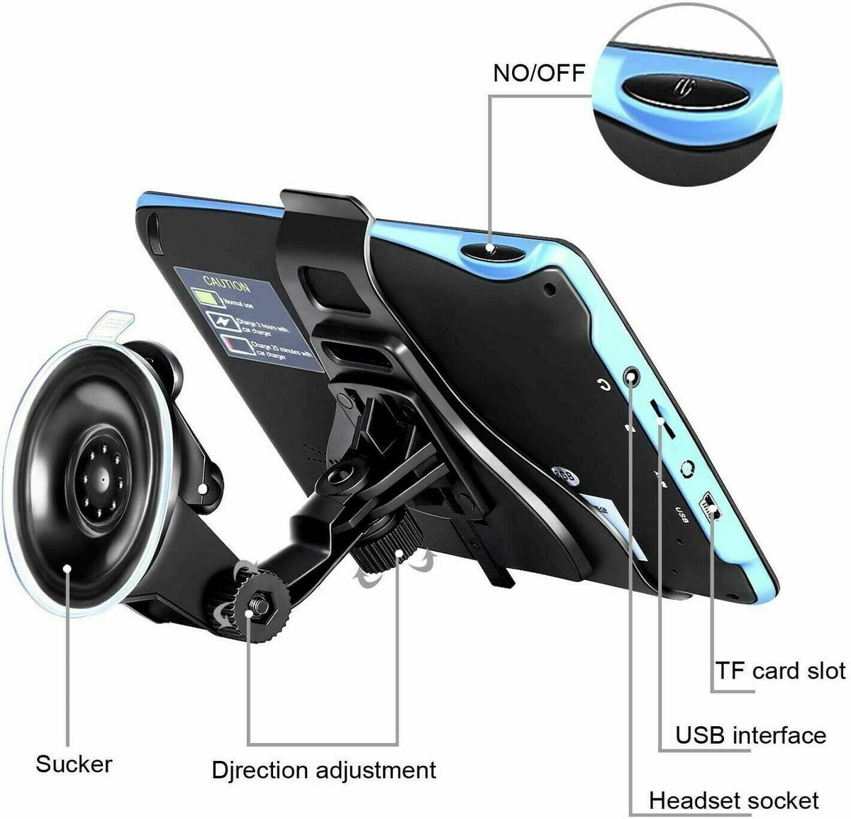 7-inch sat nav GPS navigation system for cars and trucks